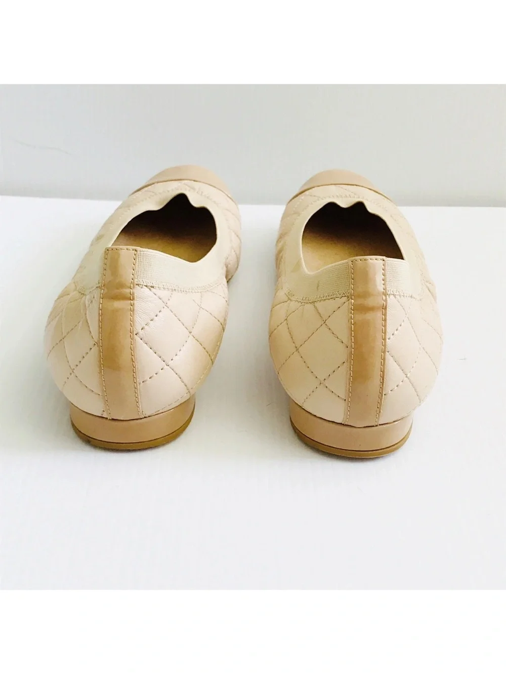 STUART WEITZMAN Womens Beige Nude Napa Leather Quilted Flats Slip On Shoes 8.5 W